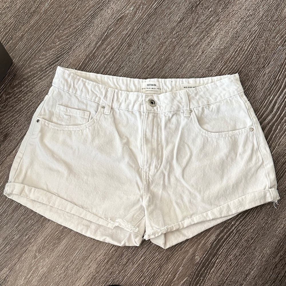 Cotton On Light Cream Jean Shorts